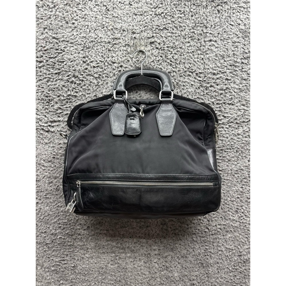 Dolce &‎ Gabbana Leather Messenger Satchel Handbag Black Size Medium